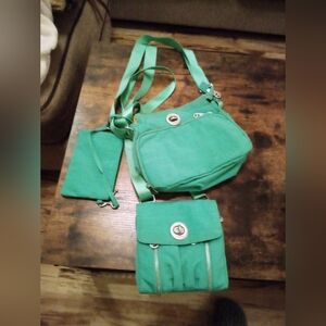 Green Baggallini Purse Set